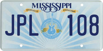 MS license plate JPL108