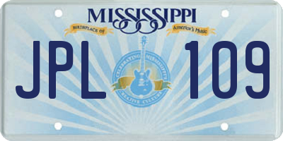 MS license plate JPL109