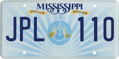 MS license plate JPL110