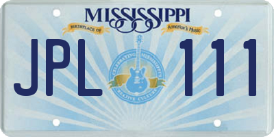 MS license plate JPL111