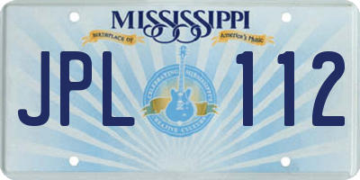 MS license plate JPL112