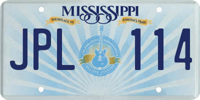MS license plate JPL114