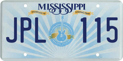 MS license plate JPL115