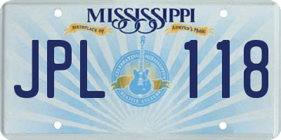 MS license plate JPL118