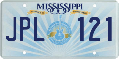 MS license plate JPL121