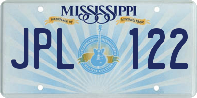 MS license plate JPL122