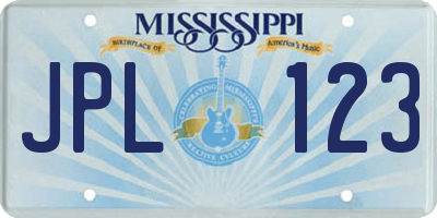 MS license plate JPL123