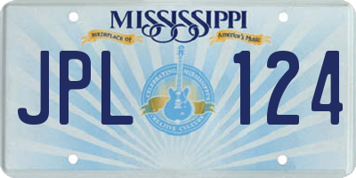 MS license plate JPL124