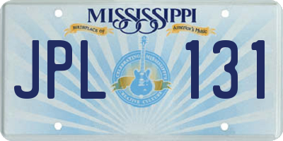 MS license plate JPL131