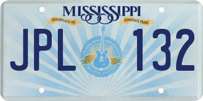 MS license plate JPL132