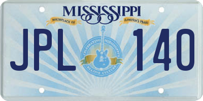 MS license plate JPL140