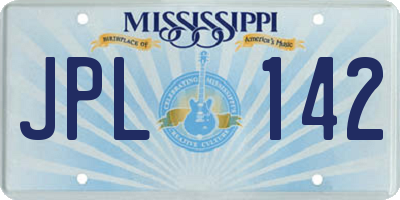 MS license plate JPL142