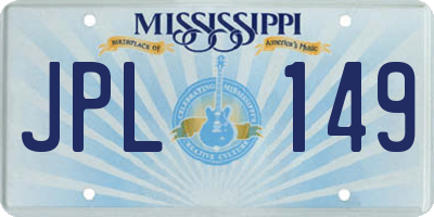 MS license plate JPL149