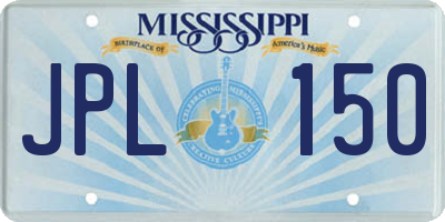 MS license plate JPL150