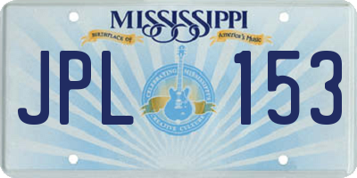 MS license plate JPL153