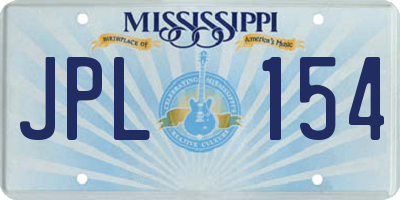 MS license plate JPL154