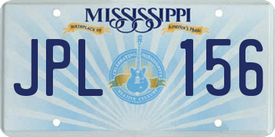 MS license plate JPL156