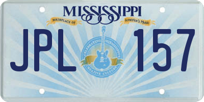 MS license plate JPL157
