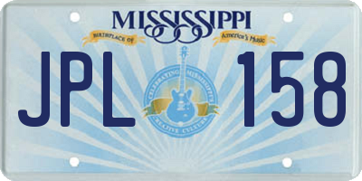 MS license plate JPL158