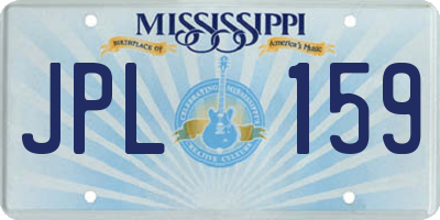 MS license plate JPL159