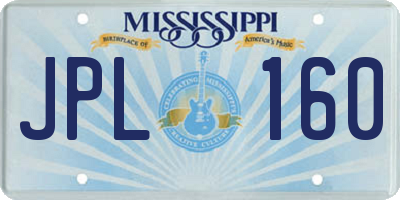 MS license plate JPL160