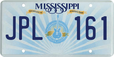 MS license plate JPL161