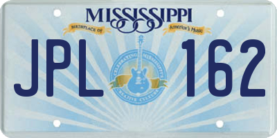 MS license plate JPL162