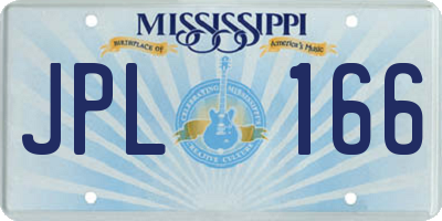 MS license plate JPL166