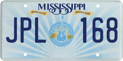 MS license plate JPL168