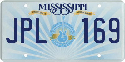 MS license plate JPL169