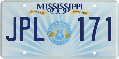 MS license plate JPL171