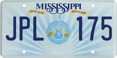 MS license plate JPL175