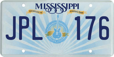 MS license plate JPL176
