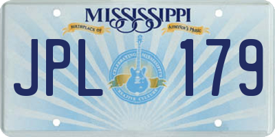 MS license plate JPL179