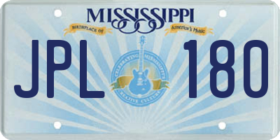 MS license plate JPL180
