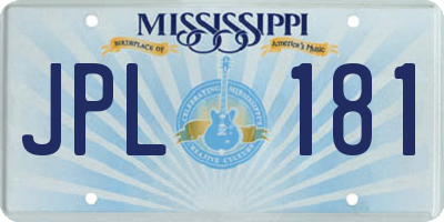 MS license plate JPL181