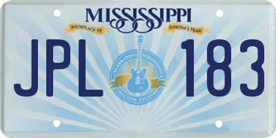 MS license plate JPL183