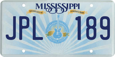 MS license plate JPL189
