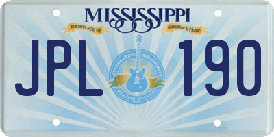 MS license plate JPL190