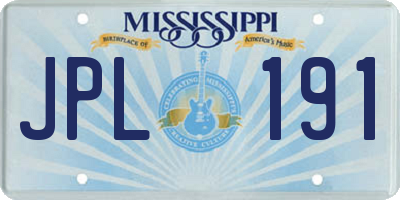 MS license plate JPL191