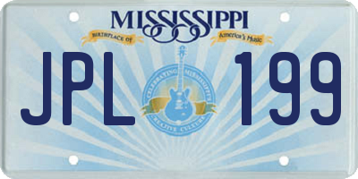 MS license plate JPL199