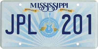 MS license plate JPL201