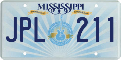 MS license plate JPL211