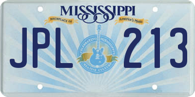 MS license plate JPL213