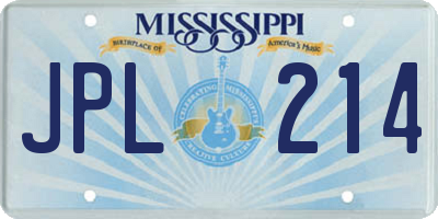 MS license plate JPL214