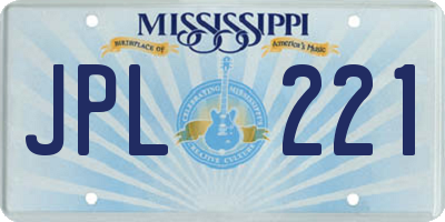 MS license plate JPL221