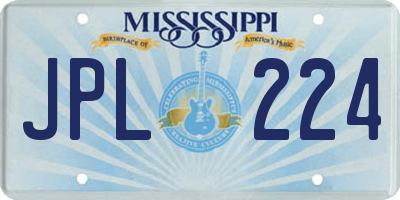 MS license plate JPL224