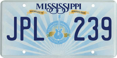 MS license plate JPL239
