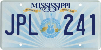 MS license plate JPL241