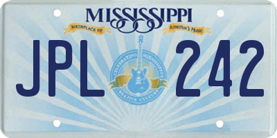 MS license plate JPL242